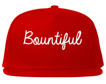 Bountiful Utah UT Script Mens Snapback Hat Red