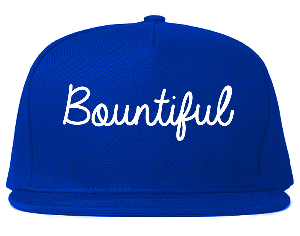 Bountiful Utah UT Script Mens Snapback Hat Royal Blue