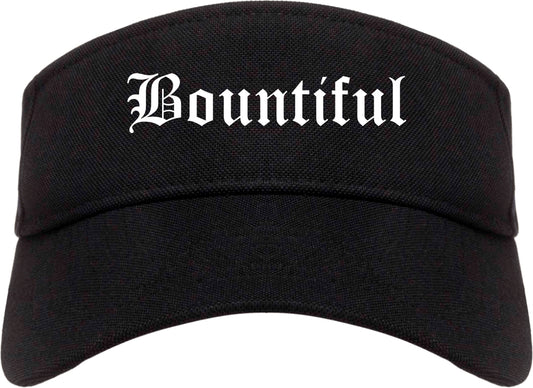 Bountiful Utah UT Old English Mens Visor Cap Hat Black