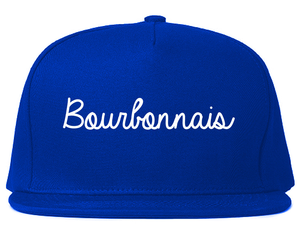 Bourbonnais Illinois IL Script Mens Snapback Hat Royal Blue