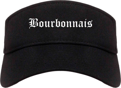 Bourbonnais Illinois IL Old English Mens Visor Cap Hat Black