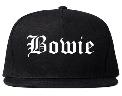 Bowie Maryland MD Old English Mens Snapback Hat Black
