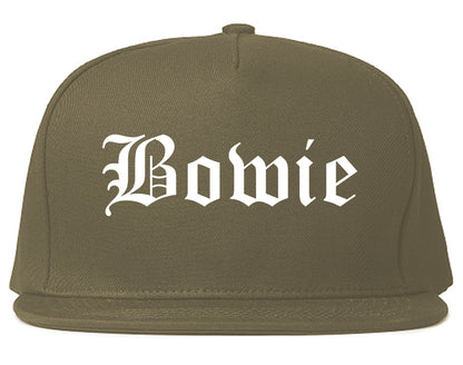 Bowie Maryland MD Old English Mens Snapback Hat Grey