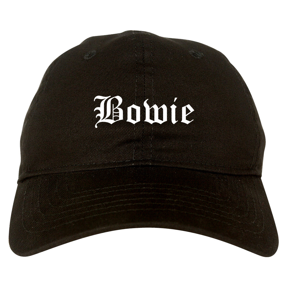 Bowie Maryland MD Old English Mens Dad Hat Baseball Cap Black