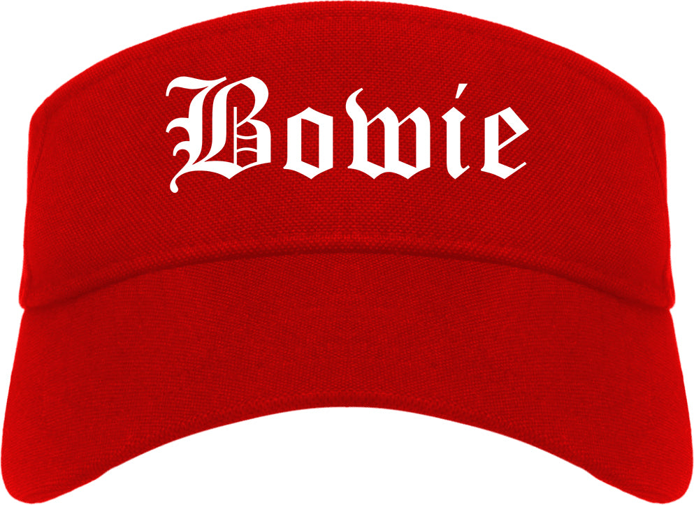 Bowie Maryland MD Old English Mens Visor Cap Hat Red