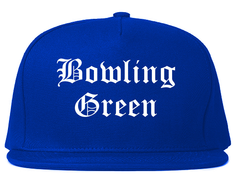 Bowling Green Kentucky KY Old English Mens Snapback Hat Royal Blue