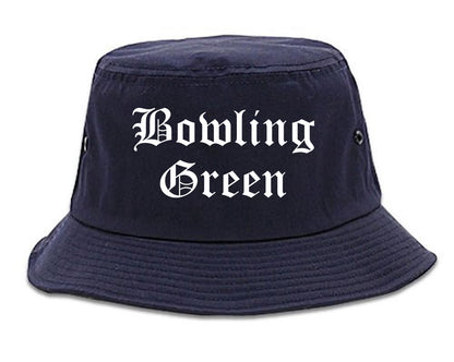 Bowling Green Kentucky KY Old English Mens Bucket Hat Navy Blue