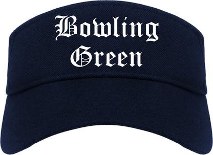 Bowling Green Kentucky KY Old English Mens Visor Cap Hat Navy Blue