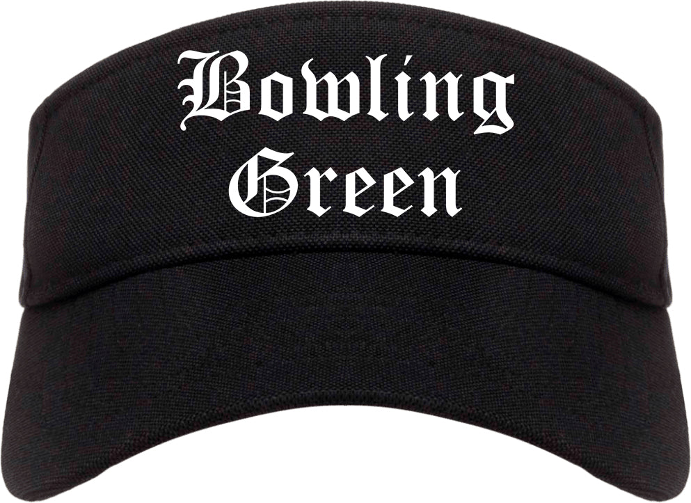 Bowling Green Missouri MO Old English Mens Visor Cap Hat Black