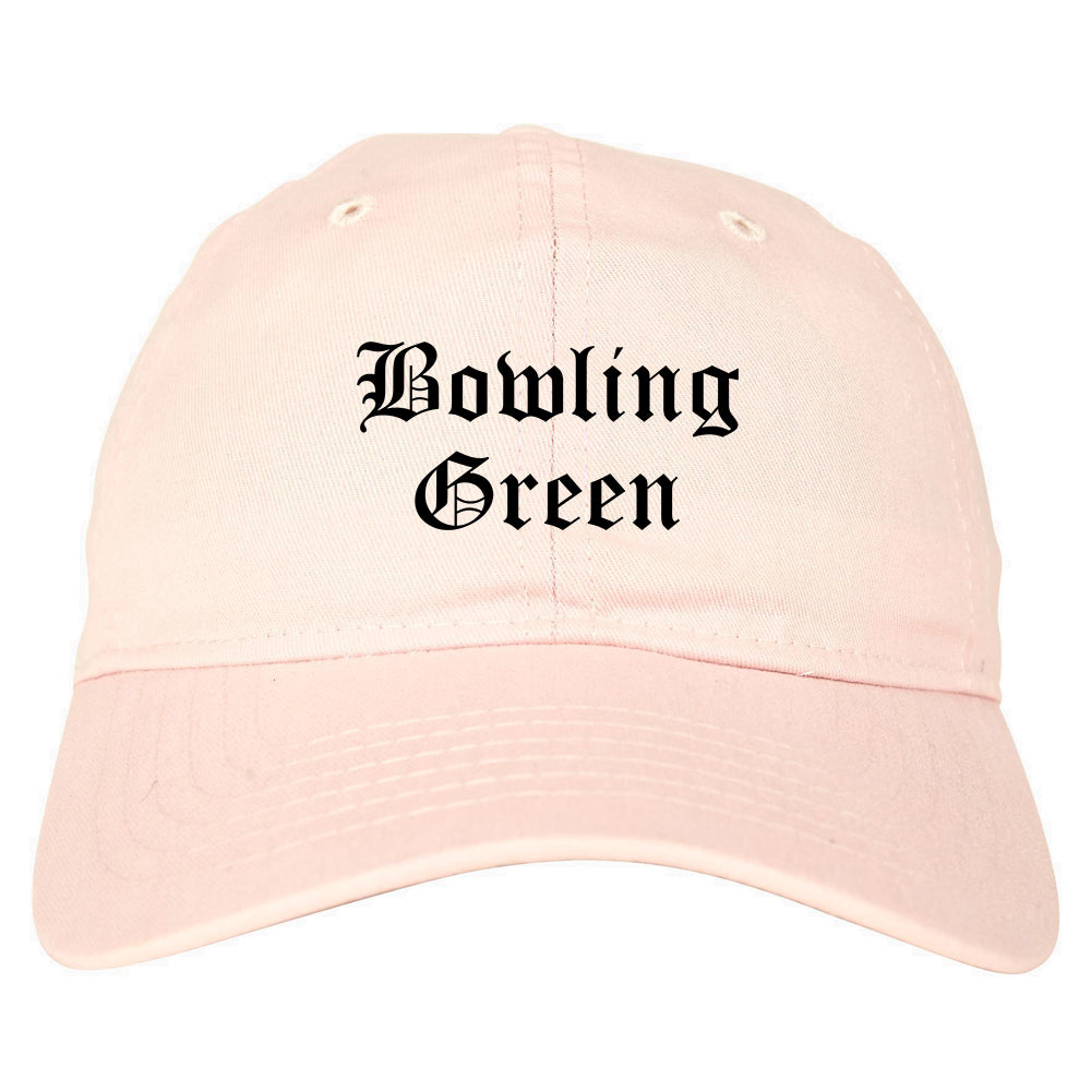 Bowling Green Ohio OH Old English Mens Dad Hat Baseball Cap Pink