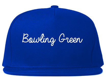 Bowling Green Ohio OH Script Mens Snapback Hat Royal Blue