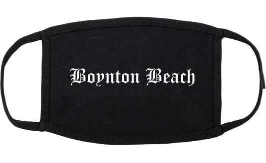 Boynton Beach Florida FL Old English Cotton Face Mask Black
