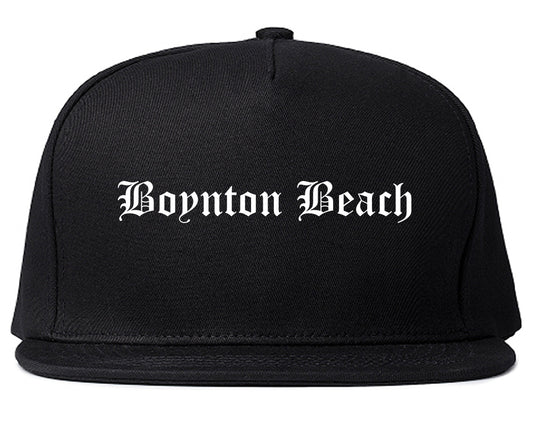 Boynton Beach Florida FL Old English Mens Snapback Hat Black