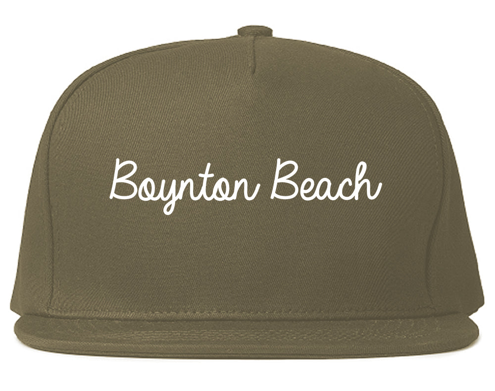 Boynton Beach Florida FL Script Mens Snapback Hat Grey