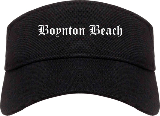 Boynton Beach Florida FL Old English Mens Visor Cap Hat Black