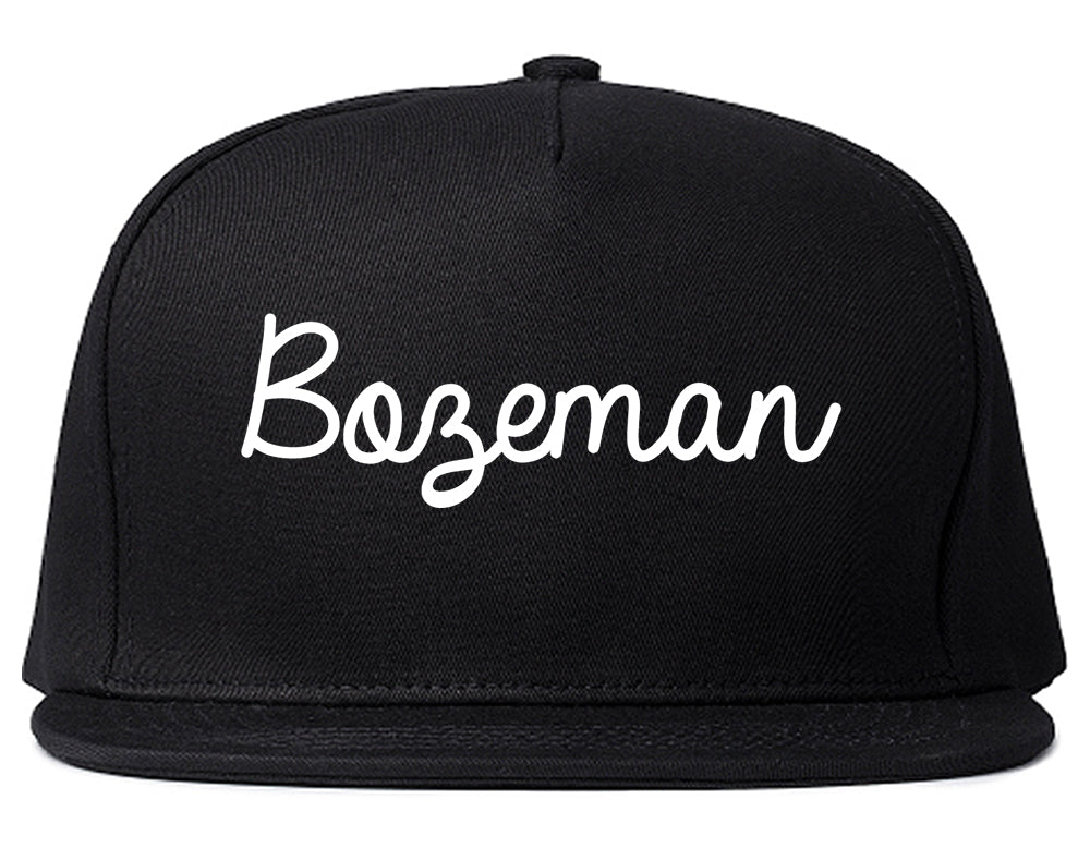 Bozeman Montana MT Script Mens Snapback Hat Black