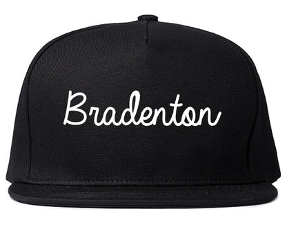 Bradenton Florida FL Script Mens Snapback Hat Black