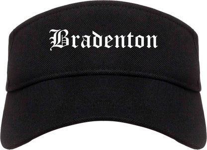Bradenton Florida FL Old English Mens Visor Cap Hat Black