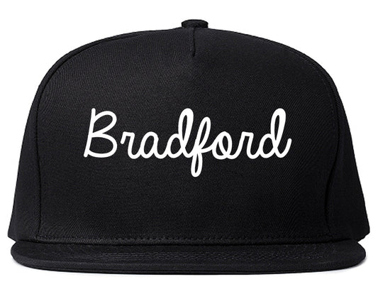 Bradford Pennsylvania PA Script Mens Snapback Hat Black