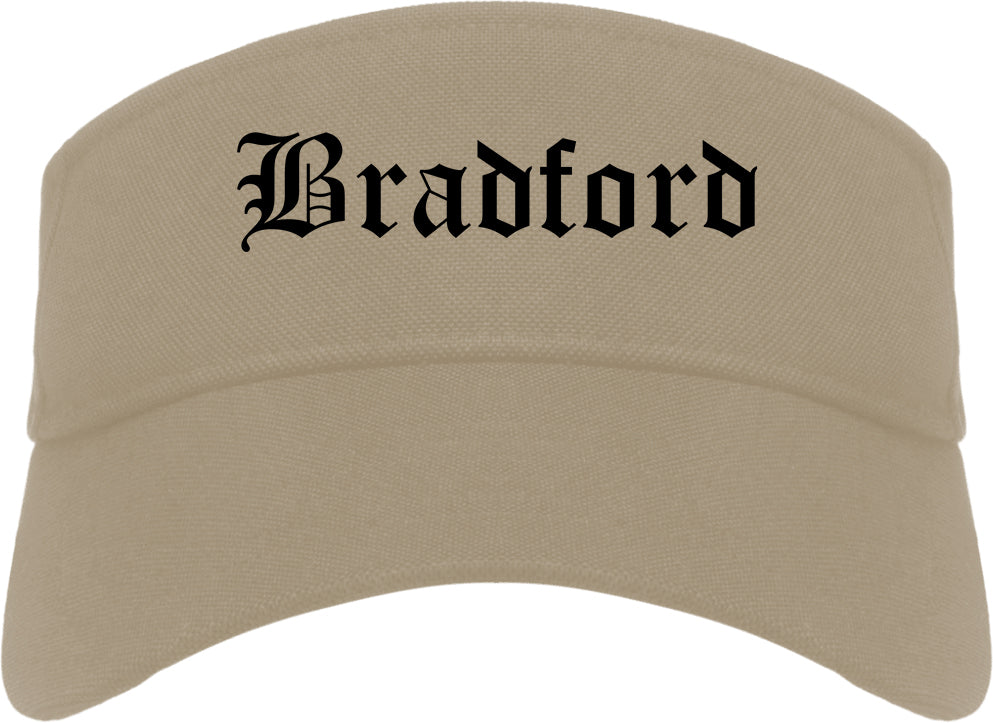 Bradford Pennsylvania PA Old English Mens Visor Cap Hat Khaki