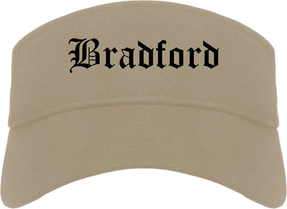 Bradford Pennsylvania PA Old English Mens Visor Cap Hat Khaki
