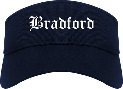 Bradford Pennsylvania PA Old English Mens Visor Cap Hat Navy Blue