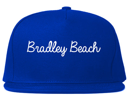 Bradley Beach New Jersey NJ Script Mens Snapback Hat Royal Blue