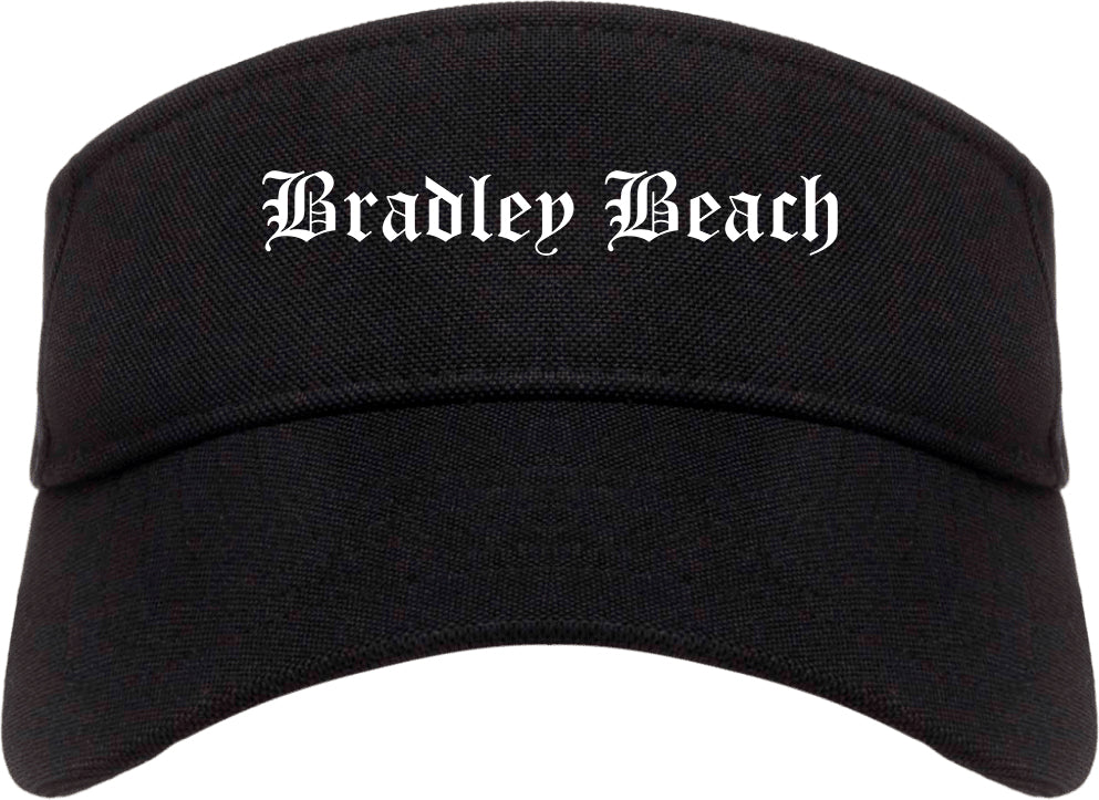 Bradley Beach New Jersey NJ Old English Mens Visor Cap Hat Black