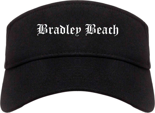 Bradley Beach New Jersey NJ Old English Mens Visor Cap Hat Black