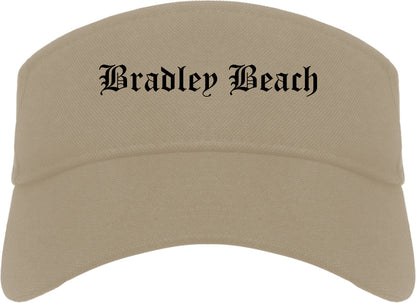 Bradley Beach New Jersey NJ Old English Mens Visor Cap Hat Khaki