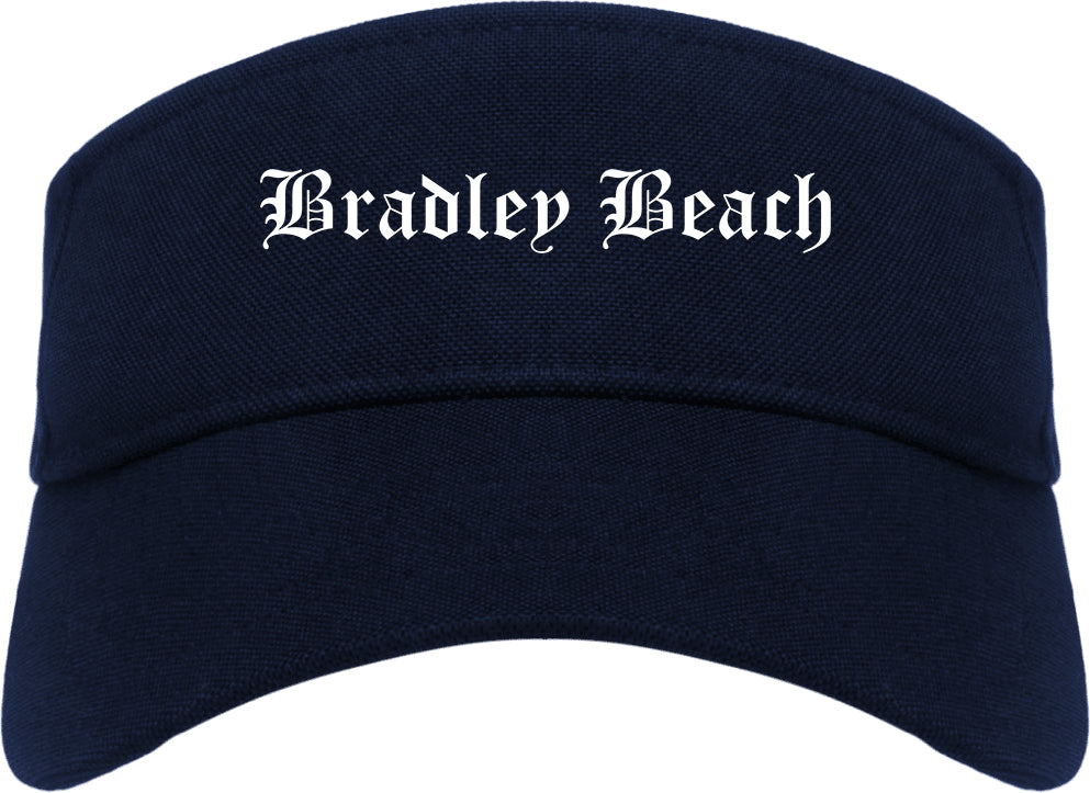 Bradley Beach New Jersey NJ Old English Mens Visor Cap Hat Navy Blue