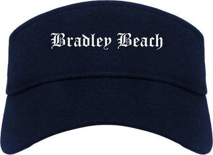 Bradley Beach New Jersey NJ Old English Mens Visor Cap Hat Navy Blue