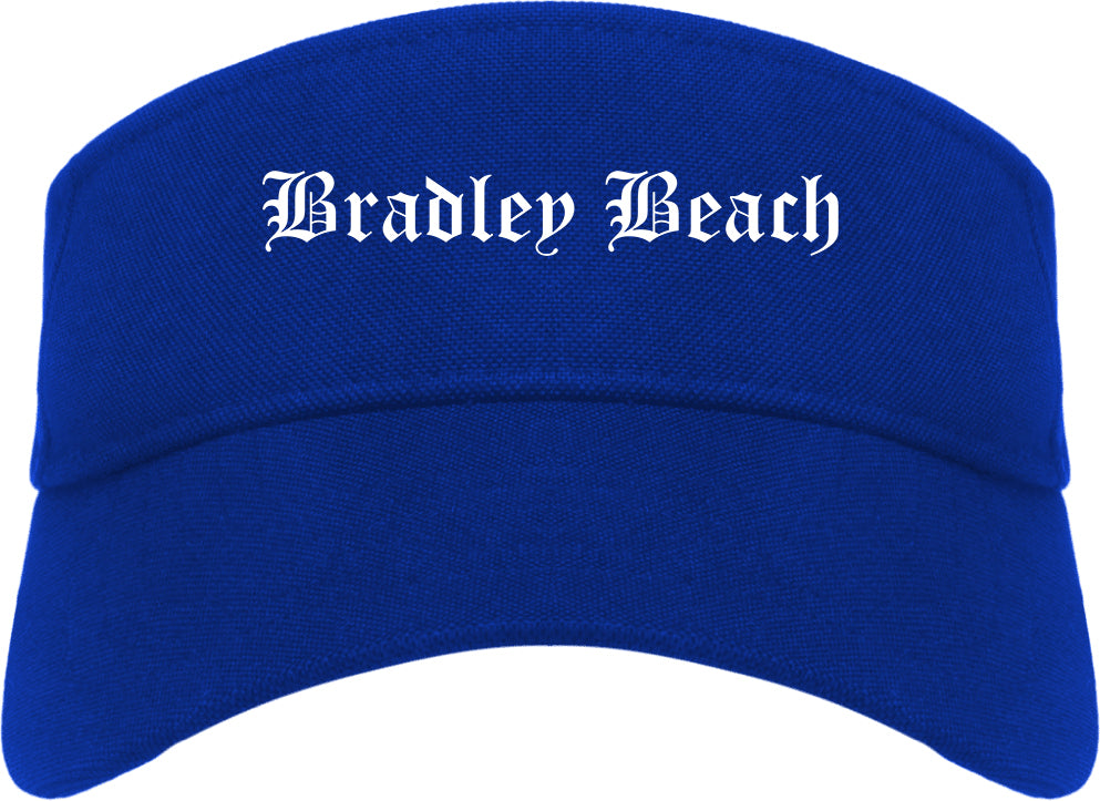 Bradley Beach New Jersey NJ Old English Mens Visor Cap Hat Royal Blue