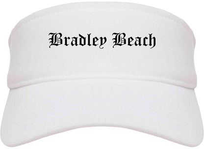 Bradley Beach New Jersey NJ Old English Mens Visor Cap Hat White