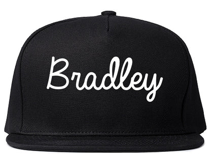 Bradley Illinois IL Script Mens Snapback Hat Black
