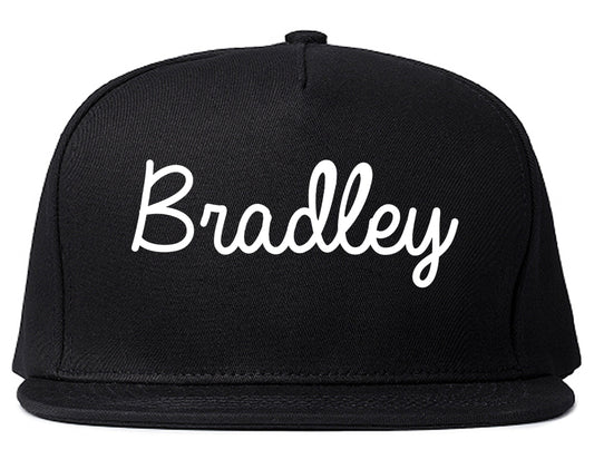 Bradley Illinois IL Script Mens Snapback Hat Black