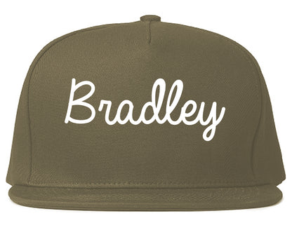 Bradley Illinois IL Script Mens Snapback Hat Grey