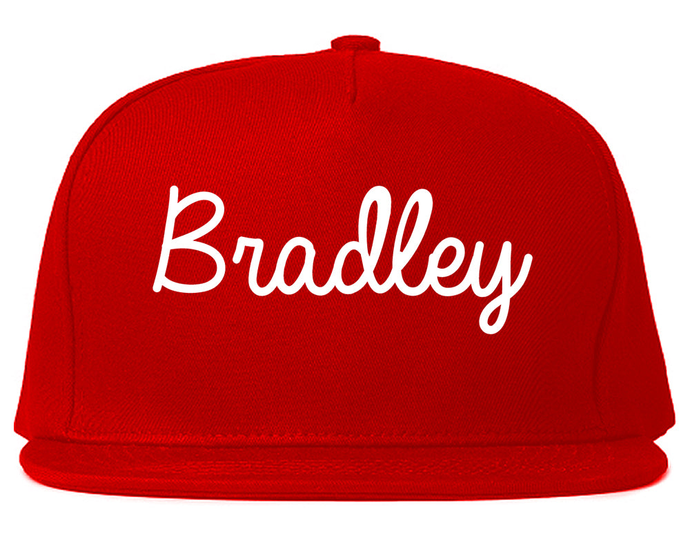 Bradley Illinois IL Script Mens Snapback Hat Red