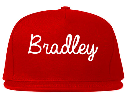 Bradley Illinois IL Script Mens Snapback Hat Red