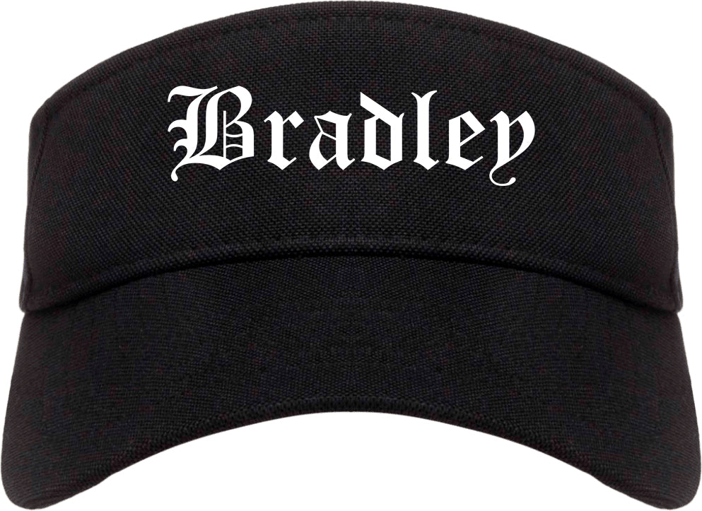 Bradley Illinois IL Old English Mens Visor Cap Hat Black