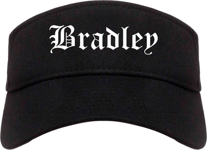 Bradley Illinois IL Old English Mens Visor Cap Hat Black