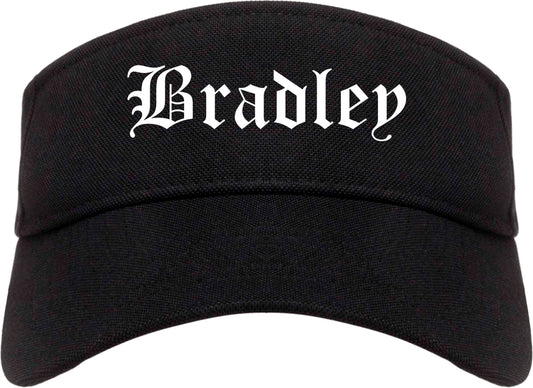 Bradley Illinois IL Old English Mens Visor Cap Hat Black