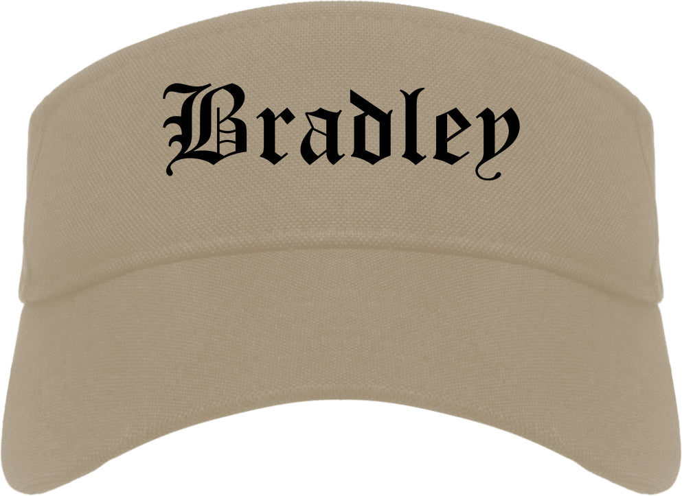 Bradley Illinois IL Old English Mens Visor Cap Hat Khaki