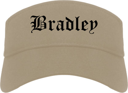 Bradley Illinois IL Old English Mens Visor Cap Hat Khaki
