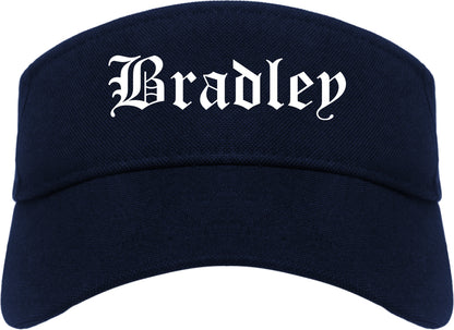 Bradley Illinois IL Old English Mens Visor Cap Hat Navy Blue