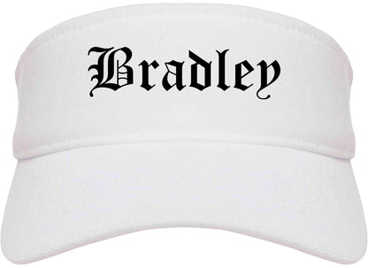 Bradley Illinois IL Old English Mens Visor Cap Hat White