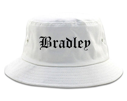 Bradley Illinois IL Old English Mens Bucket Hat White