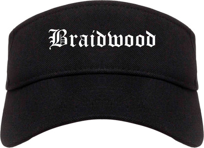 Braidwood Illinois IL Old English Mens Visor Cap Hat Black