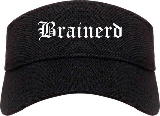 Brainerd Minnesota MN Old English Mens Visor Cap Hat Black