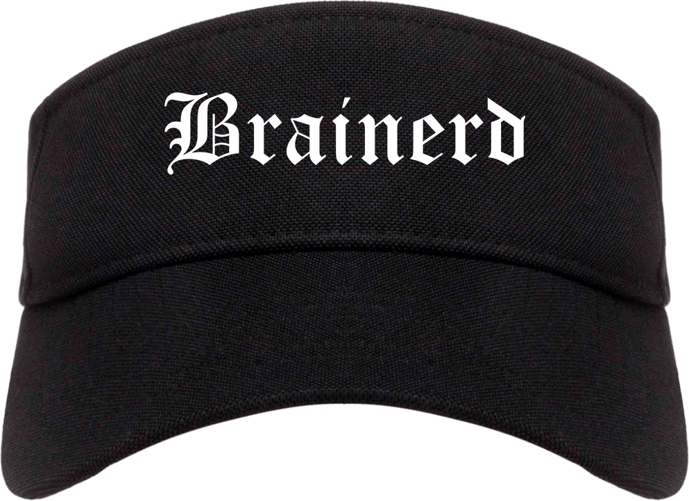 Brainerd Minnesota MN Old English Mens Visor Cap Hat Black